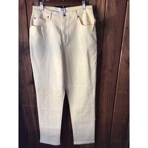 Coldwater Creek Yellow Jeans Size 12 Flat Front 5 Pockets Zip Fly